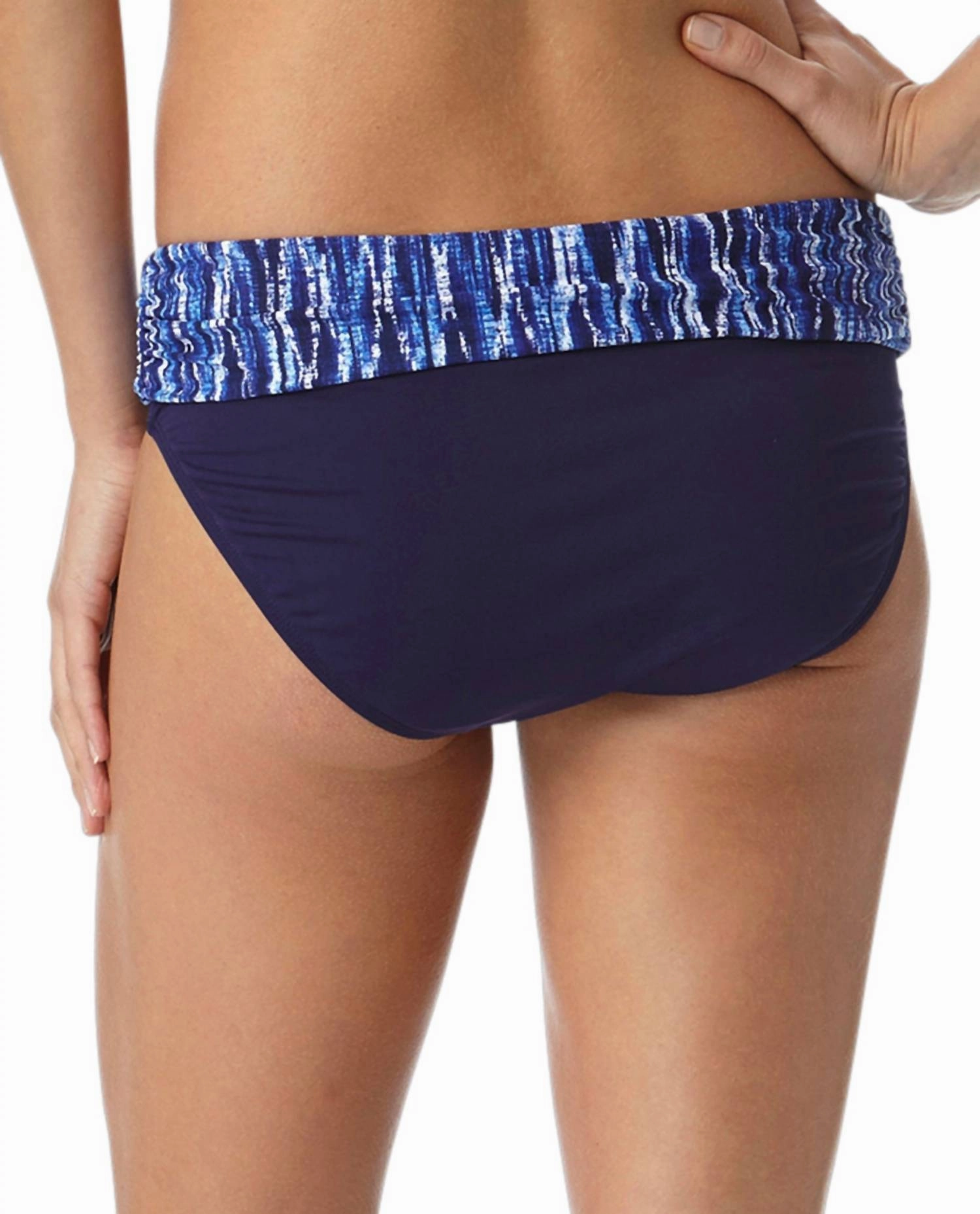 Women's Tide Foldover Mid-Rise Brief Swim Bottom In Indigo