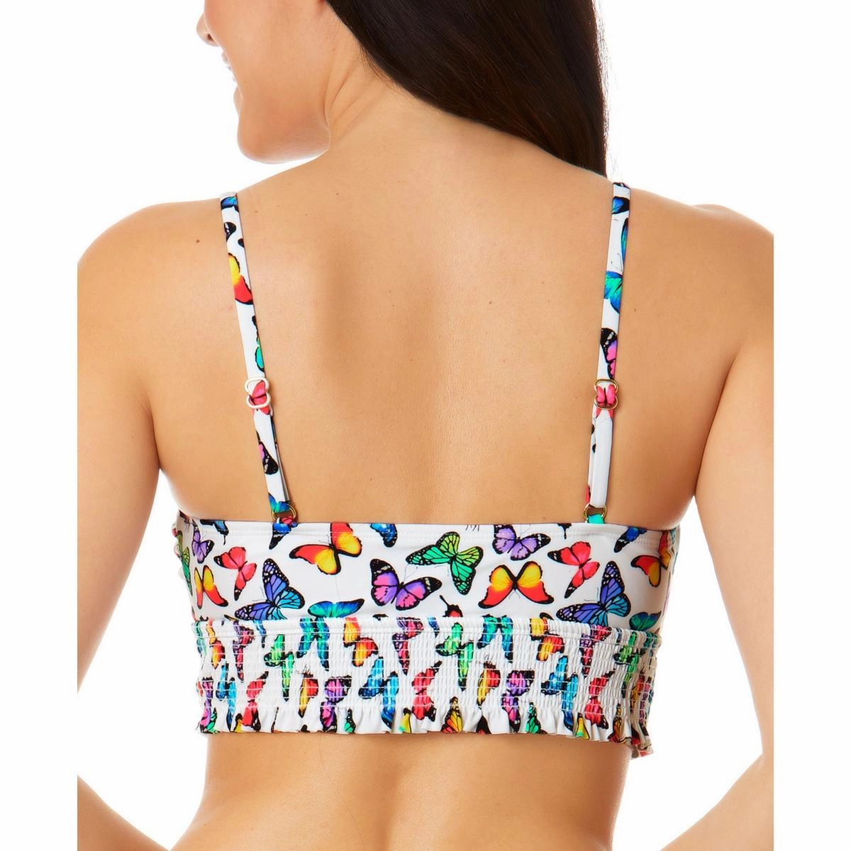 Womens Butterfly Smock-Front Bikini Swim top