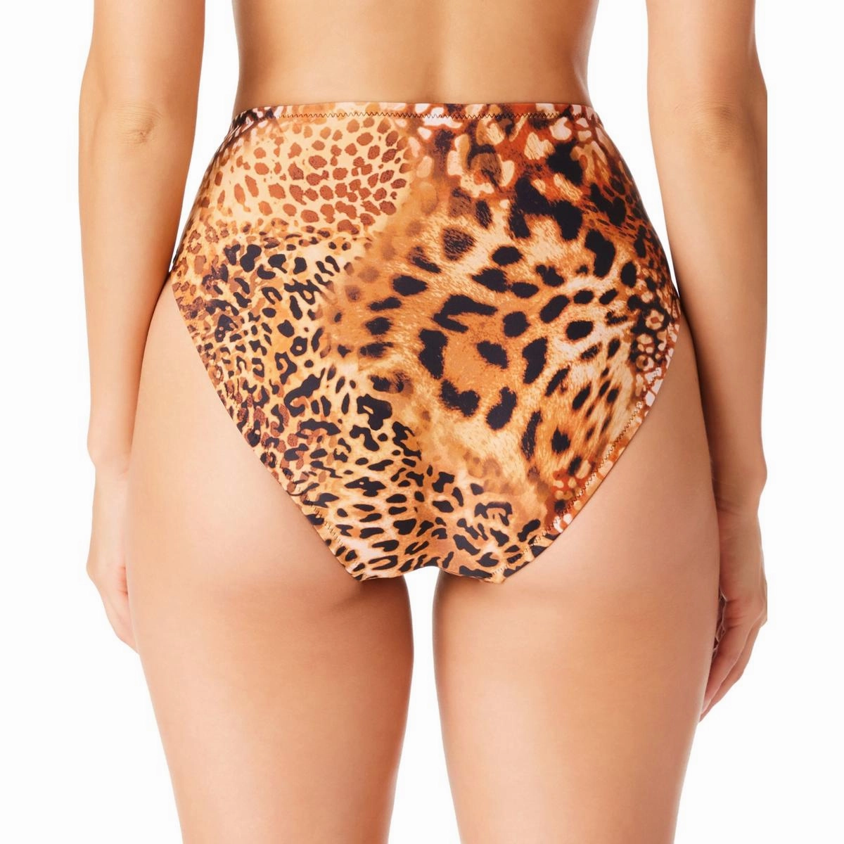 Womens Cheetah Print High-Rise Swim Bottom Separates
