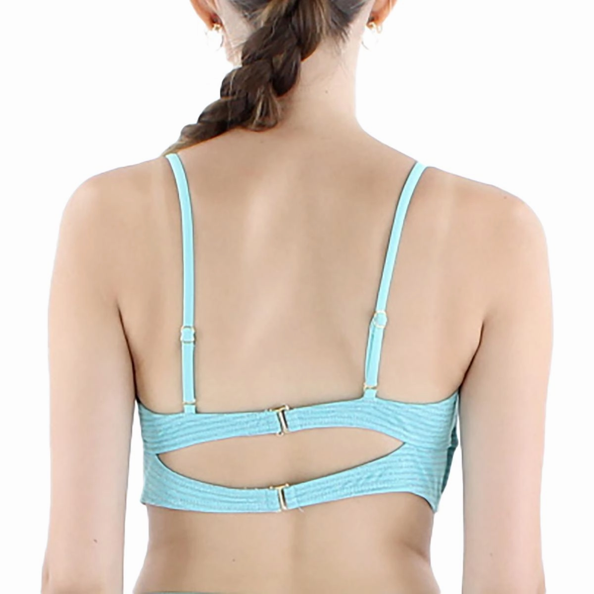 Womens Metallic Nylon Bikini Swim top