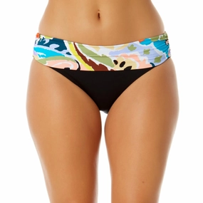 Womens Printed Fold-Over Swim Bottom Separates