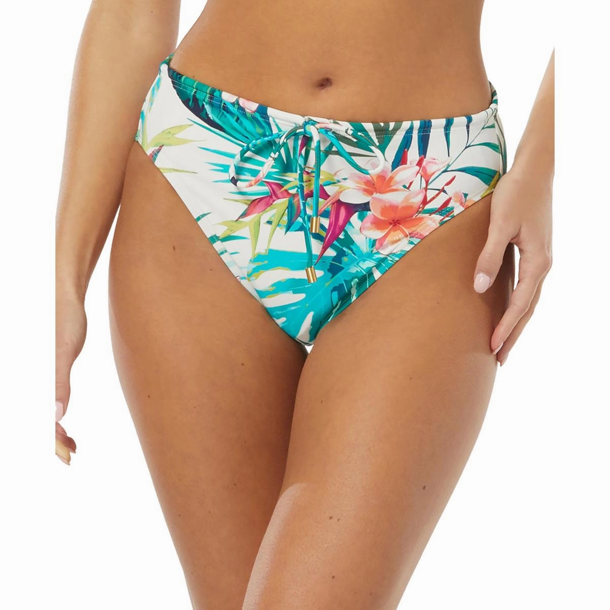 Womens Printed High-Leg Swim Bottom Separates