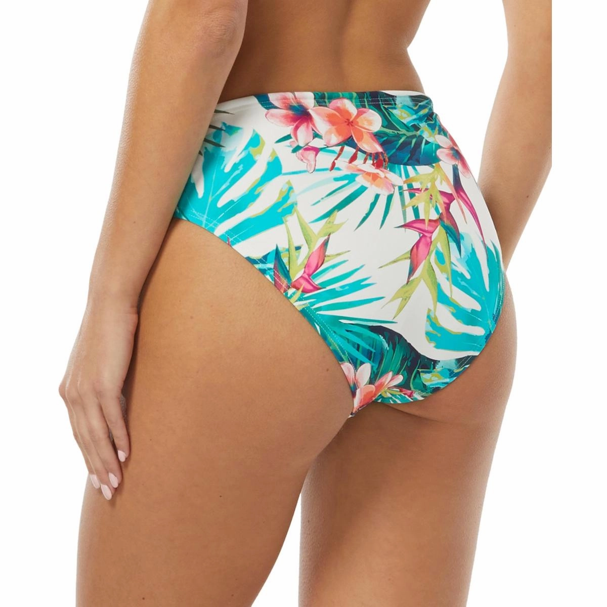 Womens Printed High-Leg Swim Bottom Separates