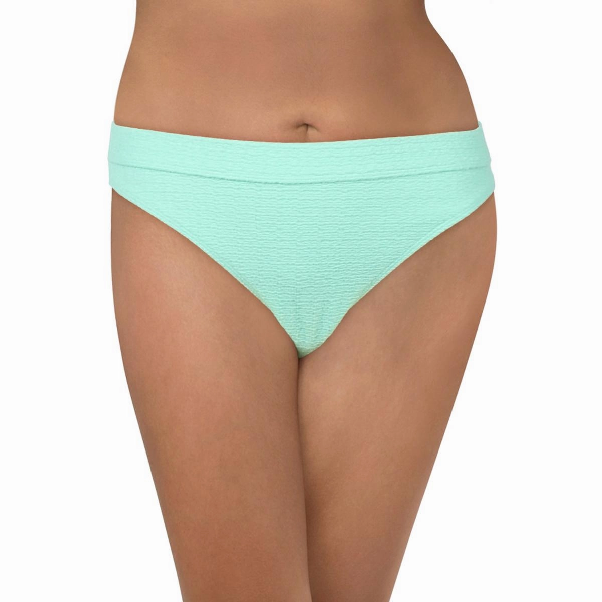Womens Ribbed Polyester Swim Bottom Separates