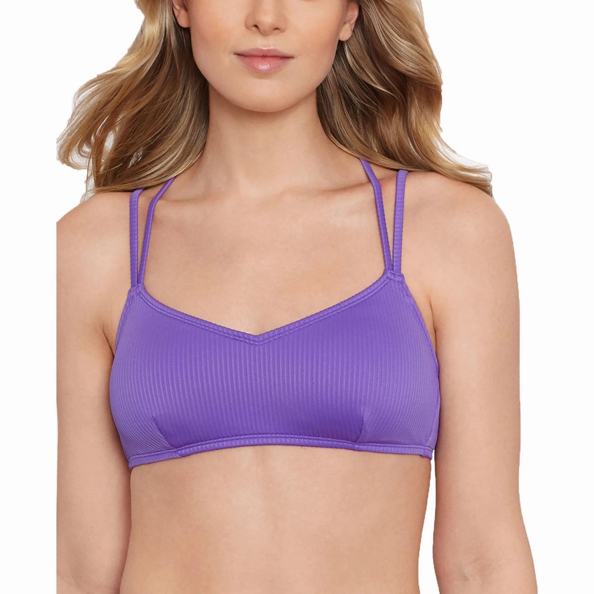 Womens Ribbed Removable Padding Bikini Swim top
