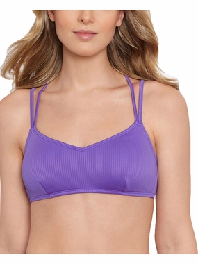 Womens Ribbed Removable Padding Bikini Swim top