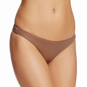Womens Ruched Metallic Swim Bottom Separates