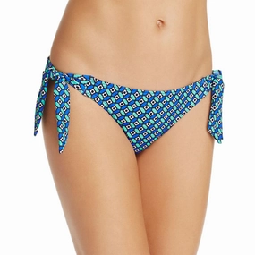 Womens Side Tie Printed Swim Bottom Separates