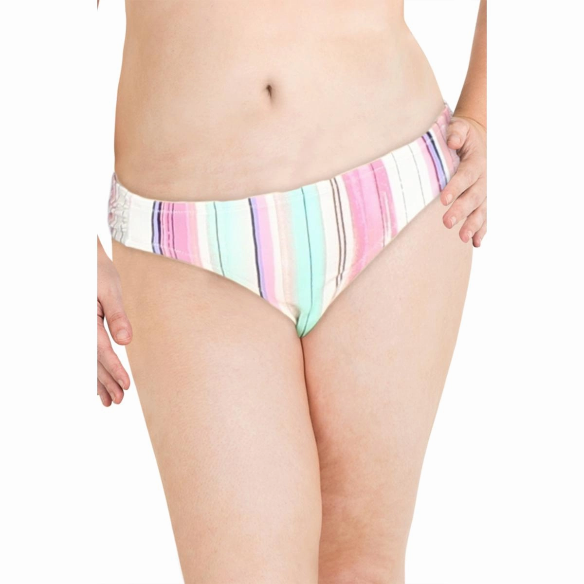 Womens Striped Hipster Swim Bottom Separates