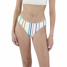 Womens Striped Lined Swim Bottom Separates