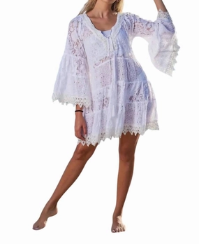 Ximena Lace Summer Cover Up Dress In White