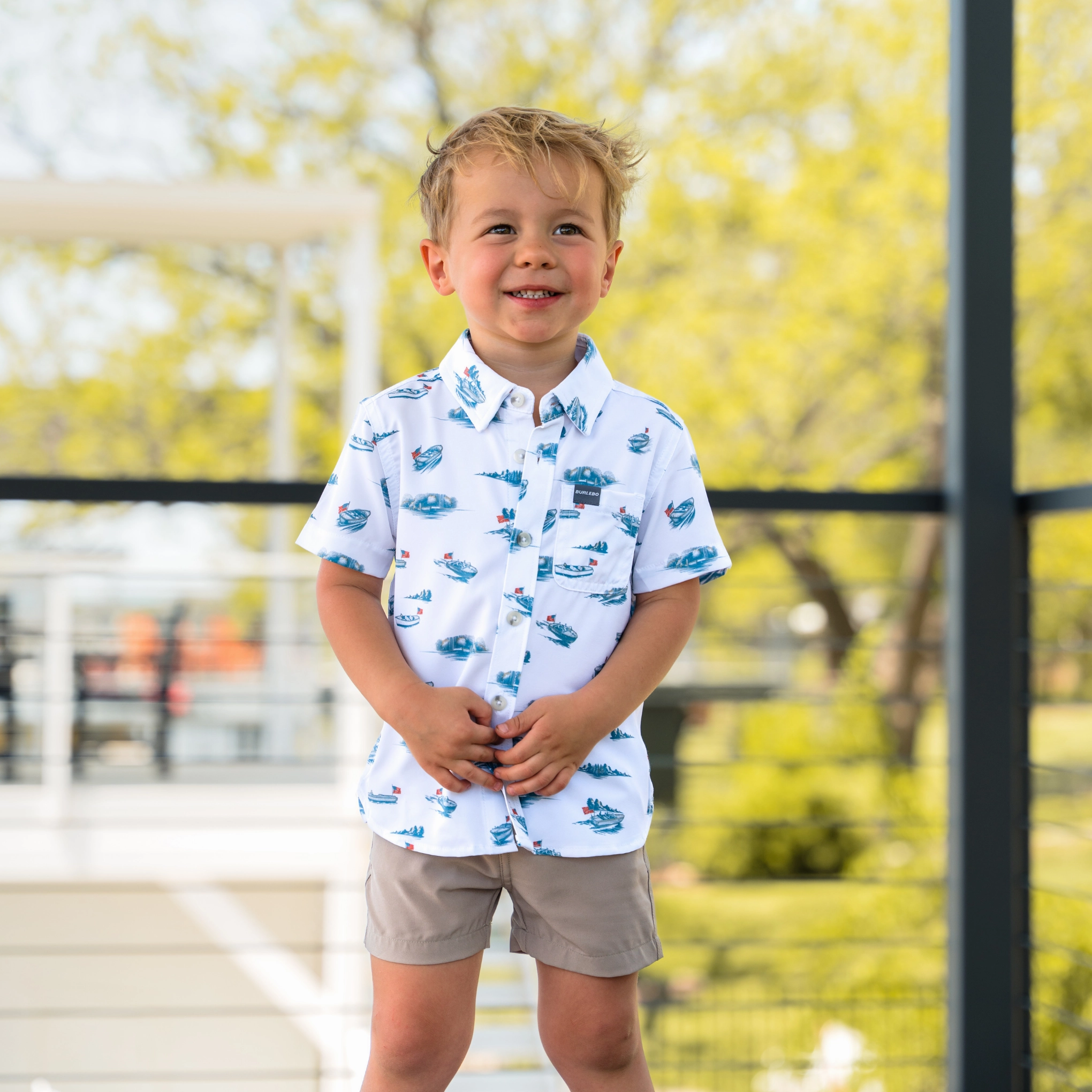 Youth Performance Button Up - Lake Weekend
