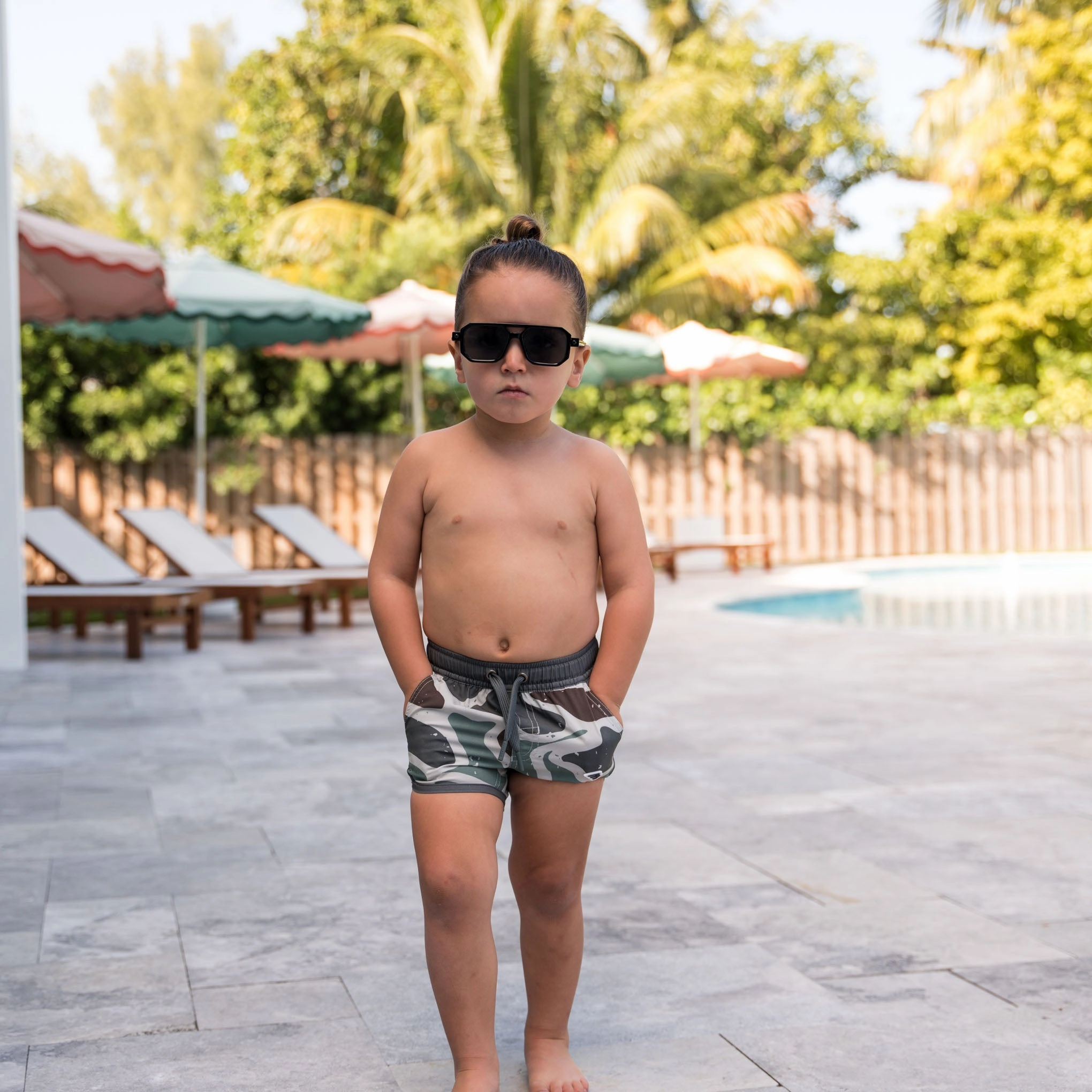 Youth Swim Trunk - Jumbo Retro Duck Camo