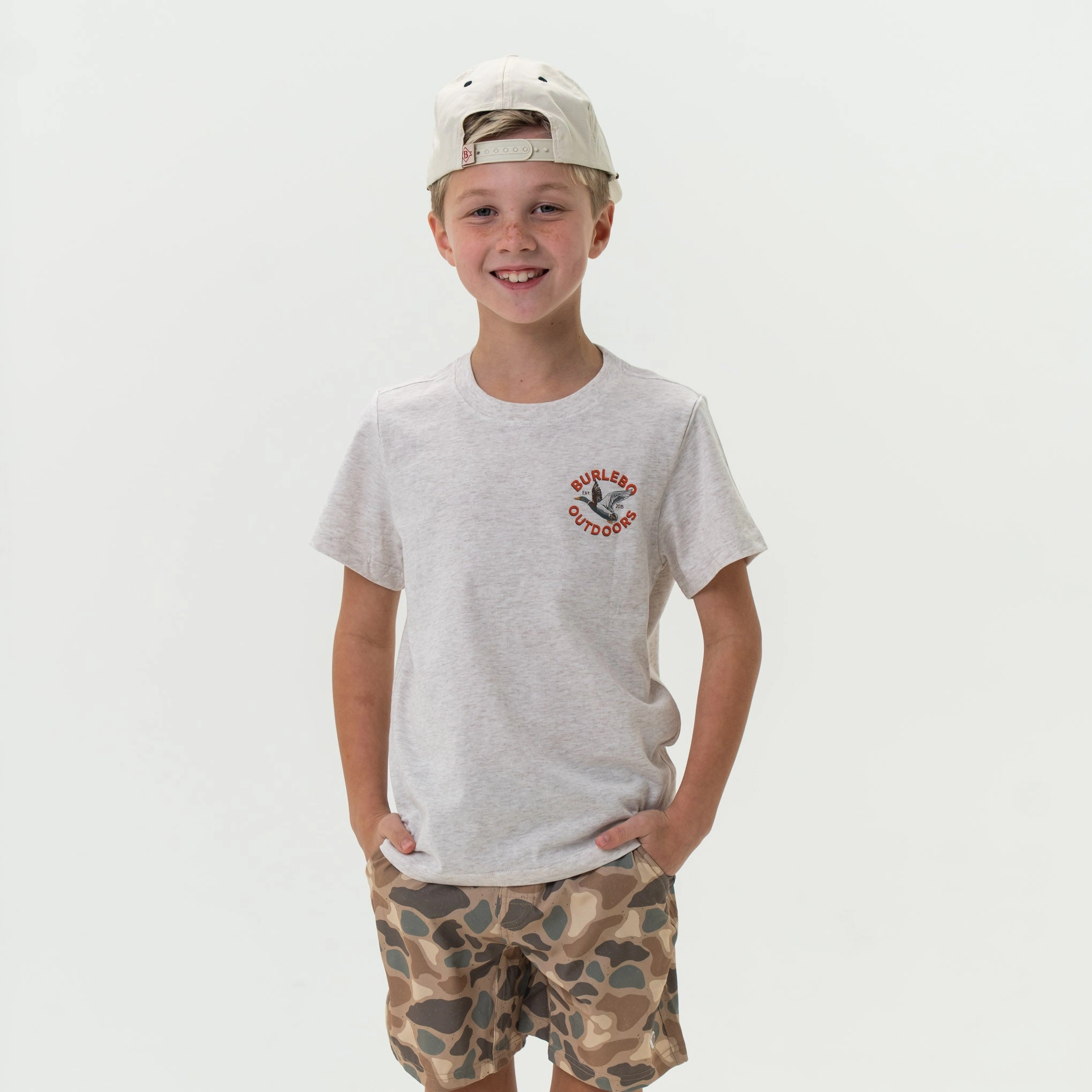 Youth Tee - Old School Duck Hunt - Heather Oatmeal