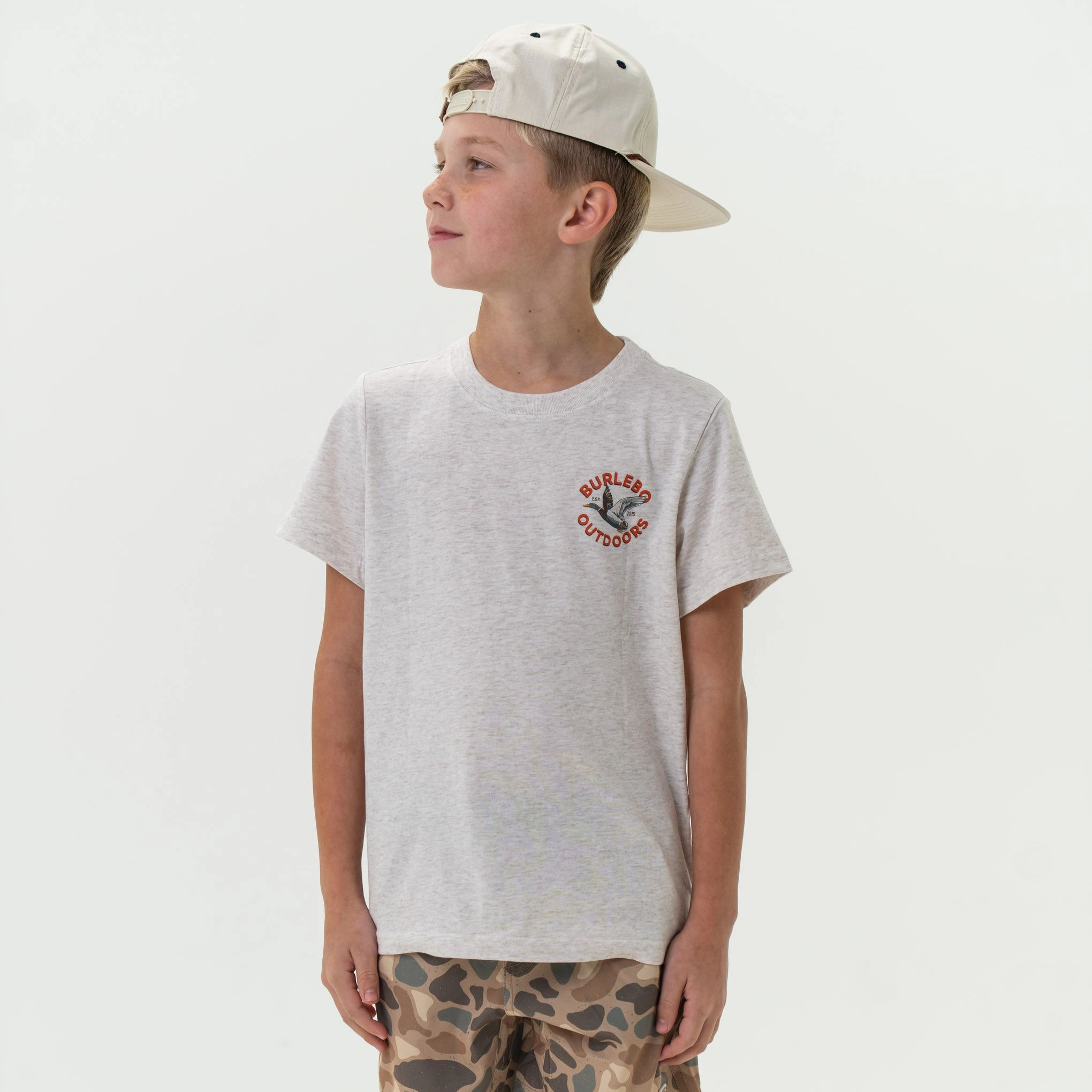 Youth Tee - Old School Duck Hunt - Heather Oatmeal