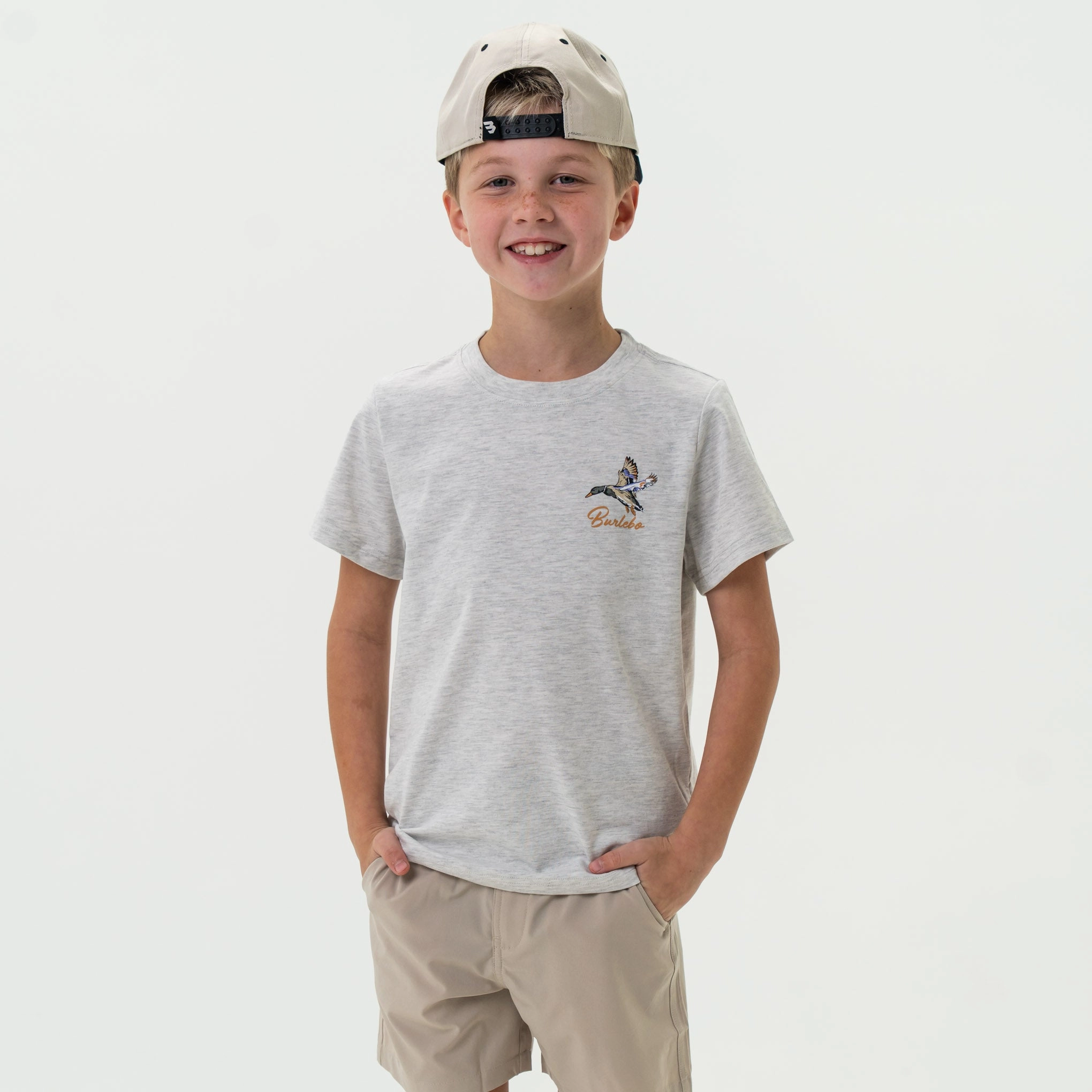 Youth Tee - Pintail Triangle Duck - Heather Ash Grey