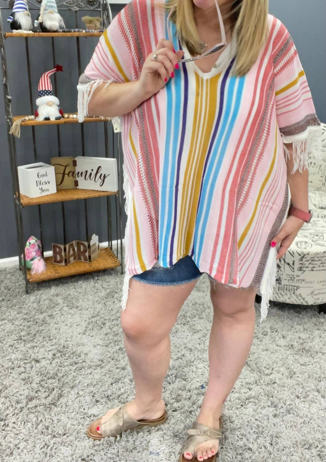 Zara Knit Tassel Cover-Up In Multi